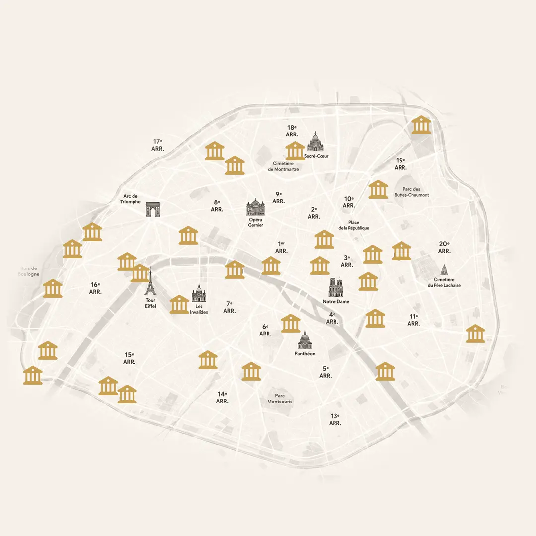 Map of Paris museums